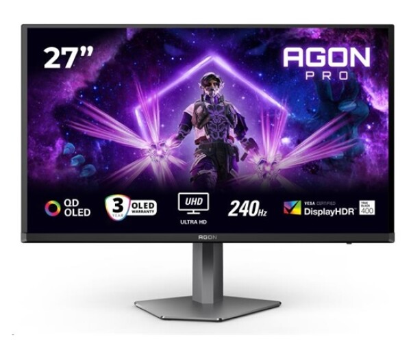 AOC MT 27" AG276UZD - 3840x2160,QD-OLED,240Hz,2xHDMI,1xDP,USBhub,USB-C,PD,Repro,Pivot EDF_1681364