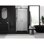 MEXEN - Exo sprchové dveře křídlové 90, transparent, černá 8182-090-000-70-00