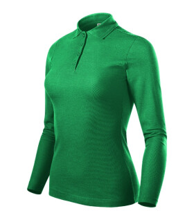 Pique Polo LS polokošile dámská středně zelená XL