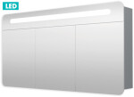 Naturel - Zrcadlová skříň 120 cm, 3 dveře, LED osvětlení, zásuvka+vypínač, IP44 GALPIR120LED GALPIR120LED