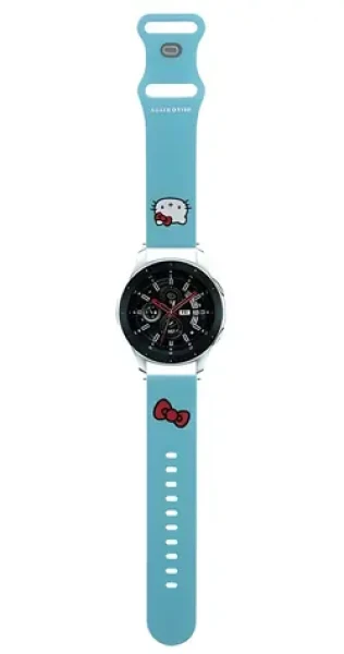 Hello Kitty Silikonový řemínek Kitty Head 22mm modrý / Řemínek / Univerzální / Silikon (HKUWLSCHBLB)