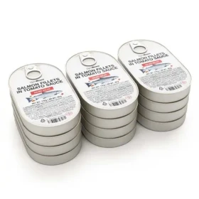 Lososové filety v rajčatové omáčce - GymBeam (12 x 170 g) (105859-2-12x170g)