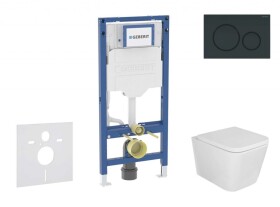 GEBERIT - Duofix Set předstěnové instalace, klozetu Arkas I a sedátka softclose, tlačítko Sigma20, černá lesk/černá mat SANI11CA5126B