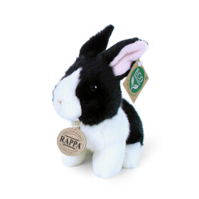 Plyšový králík bílo-černý sedící 16 cm, ECO-FRIENDLY