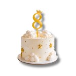 Dortisimo Zápich do dortu číslo 8 s korunkou zlaté