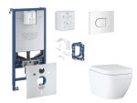 GROHE - Rapid SLX Set předstěnové instalace, klozetu, sedátka SoftClose, tlačítka Arena Cosmopolitan a sady pro vhazování tablet, Triple Vortex, alpská bílá SANI11BB3138