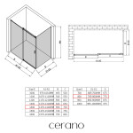 CERANO - Sprchový kout Santoro L/P - 8 mm - chrom, transparentní sklo - 140x80x195 - posuvný CER-8050BD7363