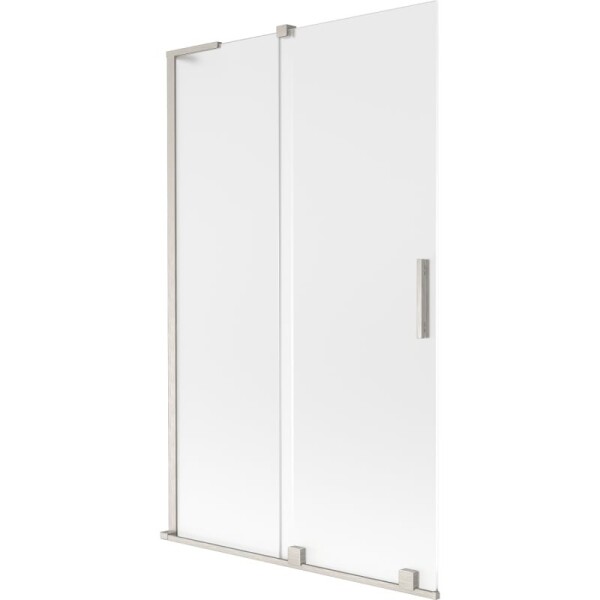 MEXEN/S - Velar L dvoukřídlá posuvná vanová zástěna 110 x 150, dekor, nikl kartáčovaný 896-110-003-31-97