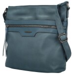 Trendy dámská koženková crossbody kabelka Hazel, džínově modrá