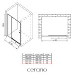 CERANO - Sprchové pivotové dveře Santini L/P - 6 mm - černá matná, transparentní sklo - 140x195 CER-428779