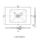 CERANO - Sprchová vanička obdélníková FlexiCut - SMC/minerální kompozit - upravitelná - černá matná - 150x100x3 CER-666121