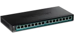 TRENDnet 16-portový PoE+ switch bez ventilátoru / Switch / 16x Gigabit PoE+ / 123 W / 32 Gbit/s (TPE-TG161H)