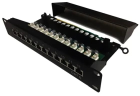 XtendLan 10" černá / Patch panel / 12 portů / Cat6 stíněný / 1U / LSA (PP0-12C6S-LSA-HG)