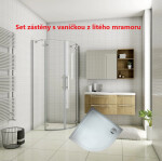 H K - Čtvrtkruhový sprchový kout MELODY S2 90x90 s dvoukřídlými dveřmi, chrom, včetně sprchové vaničky z litého mramoru MELODYS290/THOR-90Q