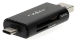 Nedis duální čtečka paměťových karet / Čtečka paměťových karet / USB-C a USB-A / USB 3.2 Gen1 / SD/microSD/SDHC/SDXC (CRDRU3110BK)