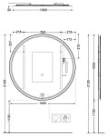 KLUDI - Luma Zrcadlo s LED osvětlením a vyhříváním, 100x100 cm, dotykový senzor 17SP0300