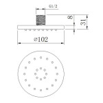 SAPHO - Pevná nástěnná sprška kulatá, chrom AQ741