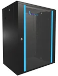 Extralink Nástěnný rozvaděč 15U černá / Rozvaděč / 19" / 600x450 mm / Skleněné dveře / nosnost 120 kg (EX.14329)