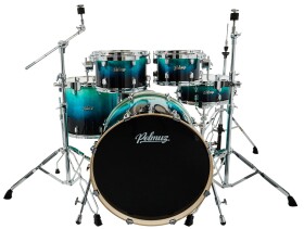 Polmuz Drums Birch Model 3 Blue to Black Fade Rock Set