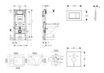 GEBERIT - Duofix Set předstěnové instalace, klozetu Arkas a sedátka softclose, tlačítko Sigma30, lakovaný chrom mat/chrom SANI11CA1113