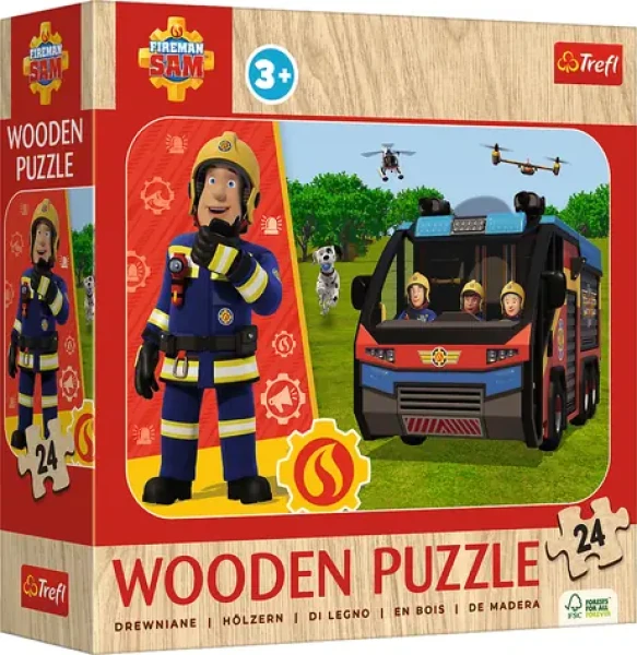 Trefl - Puzzle - Dřevěné puzzle Požárník Sam
