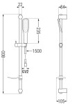 MEXEN/S - DF49 posuvný sprchový set, bílá 785494582-25