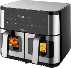 BLOW Horkovzdušná fritéza 9 l dvoukomorová / Horkovzdušná fritéza / 2500 W / 8 programů / LCD displej (44-601#)