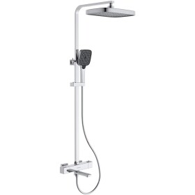CERANO Sprchový nástěnný sloup Velar - termostatická vanová otočná baterie - chrom