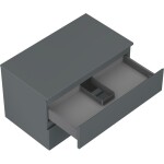 MEXEN/S - Orio koupelnová skříňka pod umyvadlo 80 cm s deskou, 2 zásuvky, grafit mat 91A10-08047-2-BFFC66