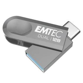 EMTEC Dual D280 USB 3.2 Type-C 128GB stříbrná / flash disk (ECMMD128GD283)