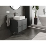 MEXEN/S - Orio koupelnová skříňka pod umyvadlo 70 cm s deskou, 2 zásuvky, grafit mat 91A10-07047-2-BFFC66