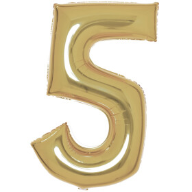 Balónek fóliový narozeniny číslo 5 zlatý 86 cm Balónek fóliový narozeniny číslo 5 zlatý 86 cm