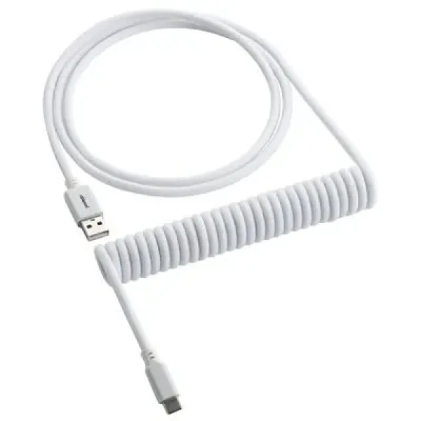 Rozbaleno - CableMod Classic Coiled Keyboard Cable USB-C - USB-A 1.5m Glacier White / Kabel pro klávesnici / rozbaleno (CM-CKCA-CW-WW150WW-R.rozbaleno)