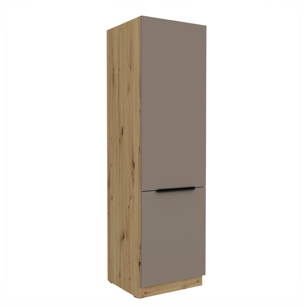 Vysoká skříňka pro vestavnou lednici Aria 60 LO-210 2F Barva korpusu: Dub artisan, Barva dvířek: TA - Sandgrau AFM
