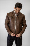Pánská Kožená Bunda Allesio Aged Brown Brixton Hnědá Velikost: 6XL