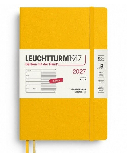Týdenní plánovač Zápisník Sunflower, Paperback B6+ 2027, Softcover, anglicky
