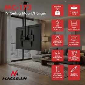 MC-173 / Stropní držák pro TV / 37-86" / VESA 600x400 / nosnost 50kg (MC-173)