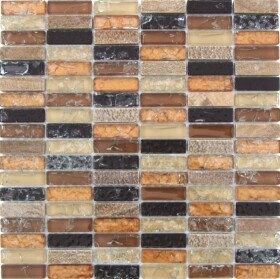 Mozaika 305x305x8mm, popraskané sklo, HARMONIA BROWN CMOZ09L