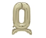 Balónek fóliový číslo 0 zlaté stojící 70 cm Balónek fóliový číslo 0 zlaté stojící 70 cm