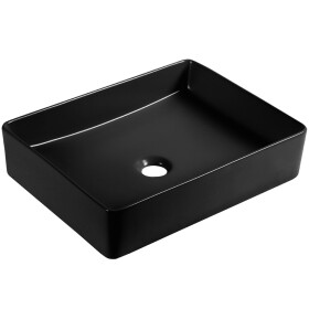 Laveo - Kvadrato - keramické umyvadlo na desku 47x36, černá mat VUK_B247