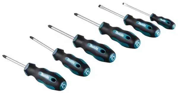Makita E-10528 černo-modrá / Sada šroubováků / 6 ks / PH1, PH2, PZ1, PZ2, SL (E-10528)
