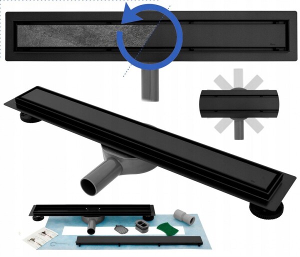 REA - Lineární odtokový žlab Neo Pro 1000 2v1 černá REA-G8909