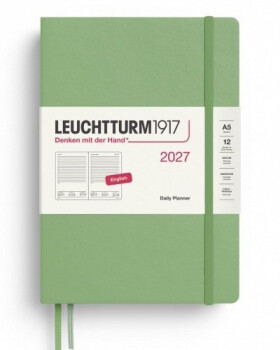 Denní plánovač Sage, Medium A5 2027, anglicky