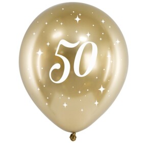 PartyDeco balónky zlaté lesklé 50 (6 ks)