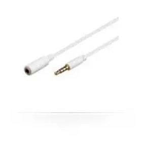 MicroConnect Slim audio kabel 4-pin Jack 3.5mm (M) - Jack 3.5mm (F) 1m bílá (IPOD003A)