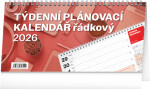 Stolní kalendář 2026 NOTIQUE - Plánovací řádkový, 25 x 12,5 cm