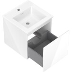 MEXEN/S - Orio koupelnová skříňka 45 cm s umyvadlem Otis, 1 šuplík, bílá lesk 91A10-04547-1-BF00-W18M00