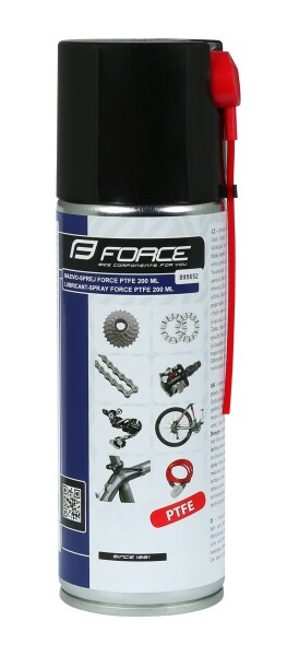 Mazivo-sprej FORCE PtFe (teflon) 200ml (Univerzální mazání s PTFE (teflonem) ve spreji 200ml)