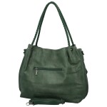 Módní dámská koženková kabelka na rameno Coveri Stipe, tmavě zelená