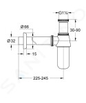 GROHE - Sifony Designový sifon, chrom 28920000